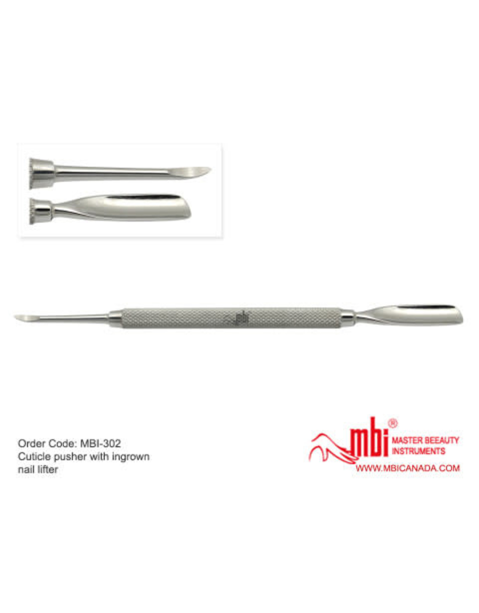 MBI-302 Cuticle Pusher With Ingrown Nail Lifter