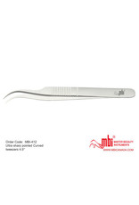 MBI-412  Pointed Curved Tweezers Size 4.5″
