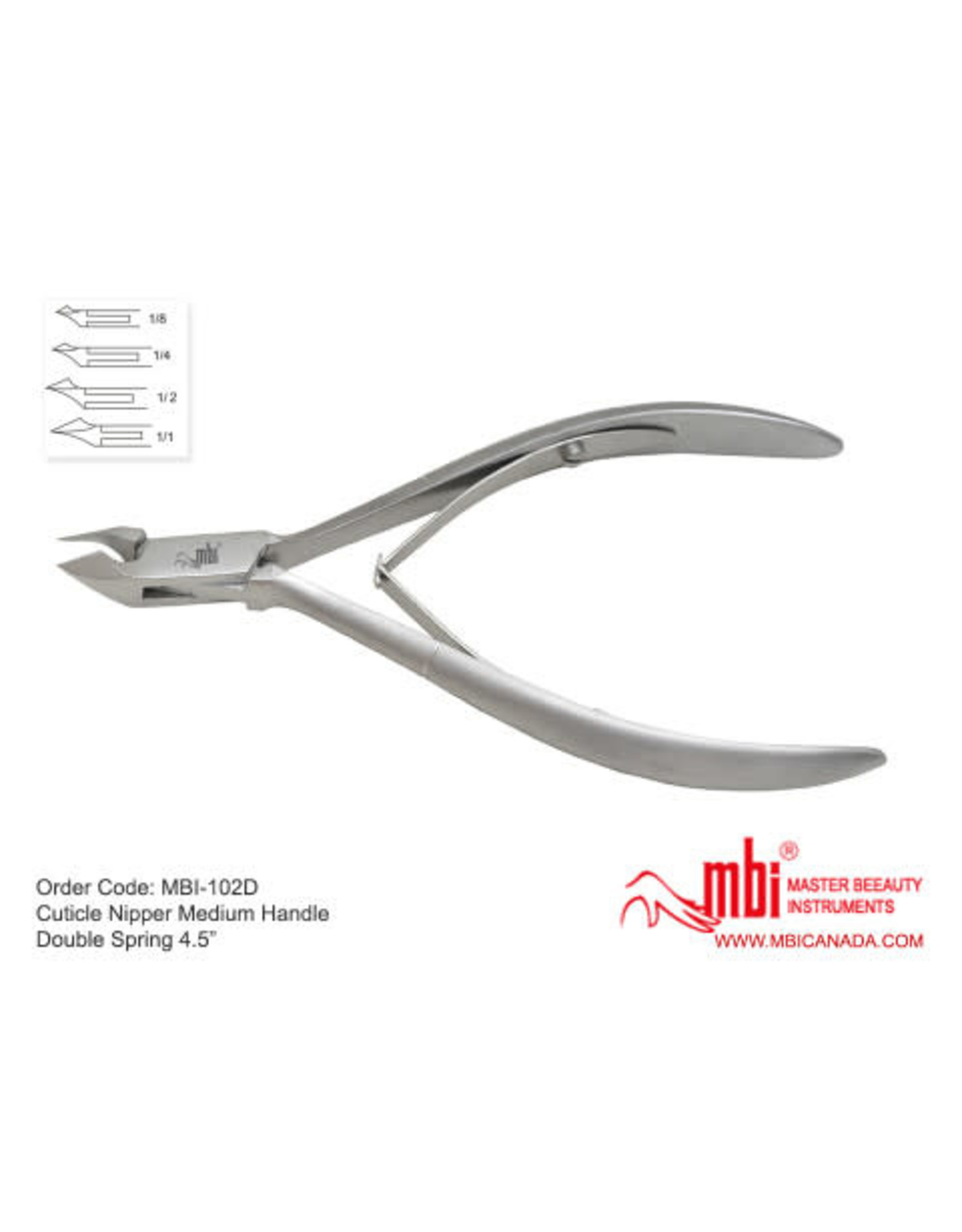 MBI MBI-102D 1/2 Cuticle Nipper  Double Spring