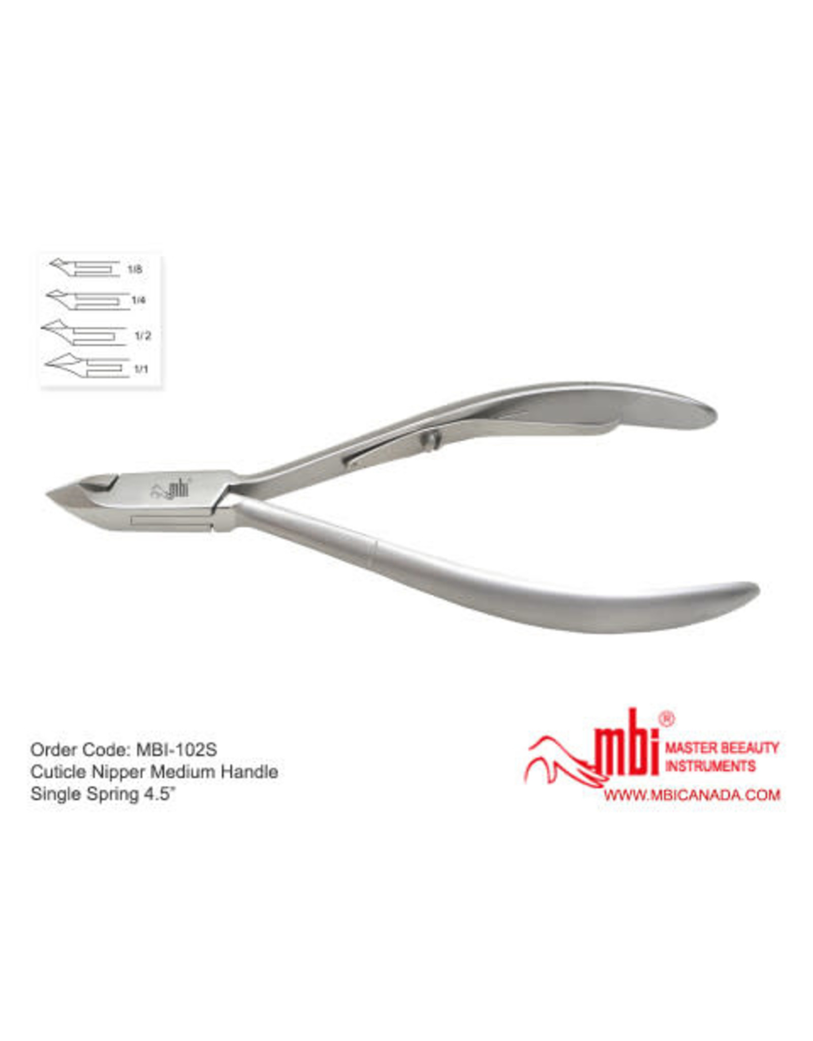 MBI MBI-102S Cuticle Nipper  Handle Single Spring