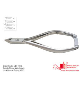 MBI-104D Cuticle Nipper Safety Lock Double Spring