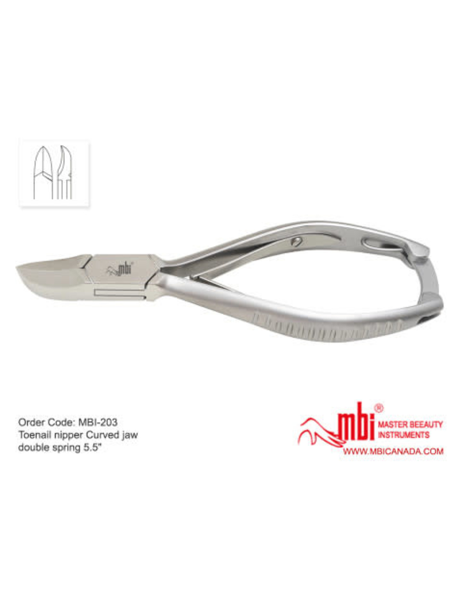 MBI-203 Toenail Nipper Curved Jaw Double Spring