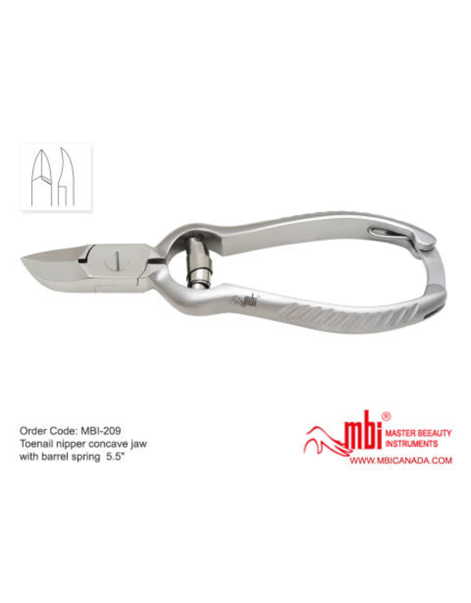 MBI-209 Toenail Nipper Concave Jaw w Barrel Spring