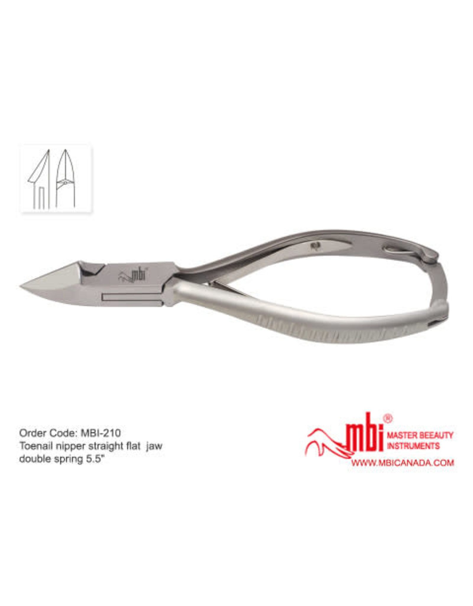 MBI-210 Toenail Nipper  Flat Jaw Double Spring
