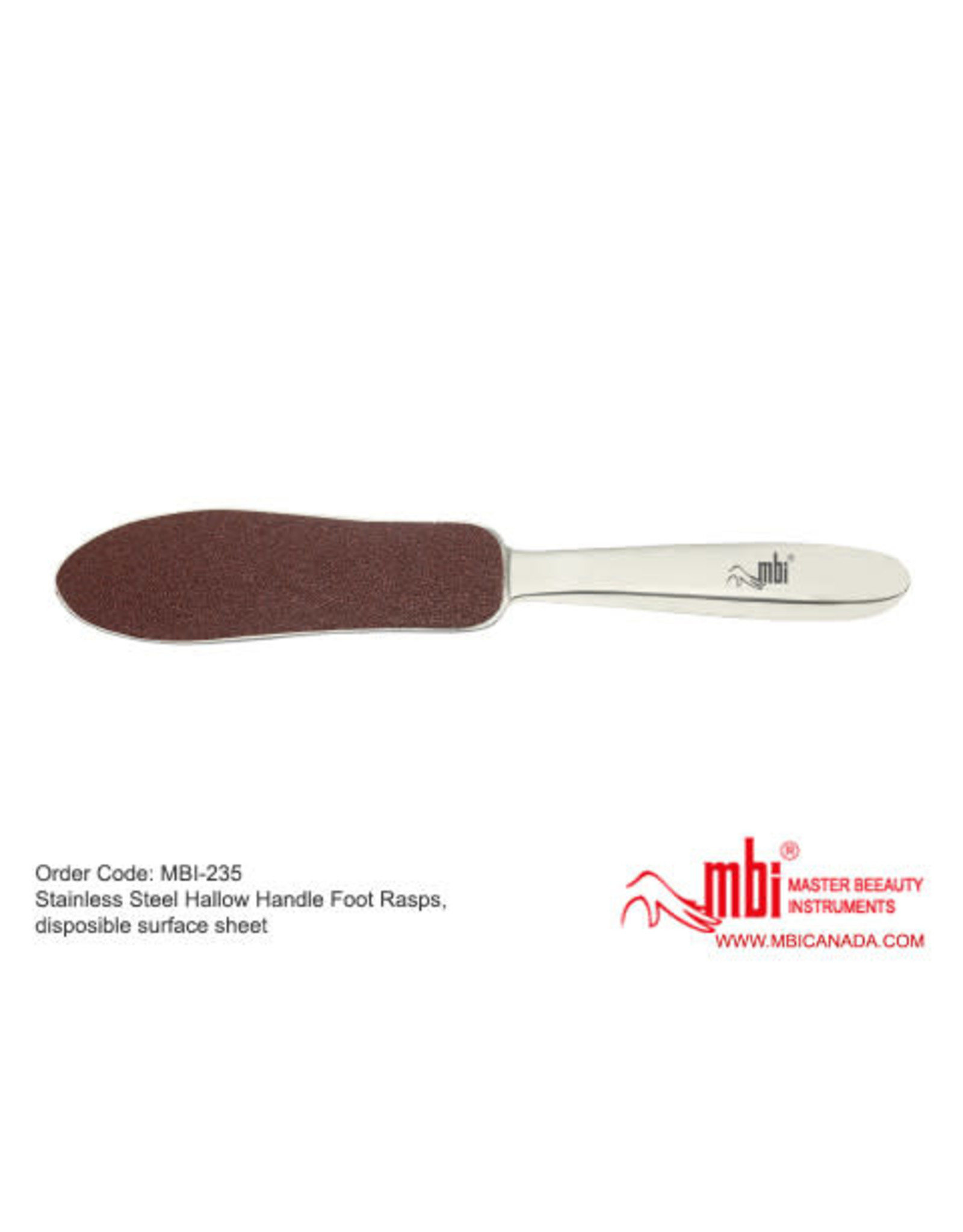 MBI-235 Stainless Steel Foot file handle Size 9.25″