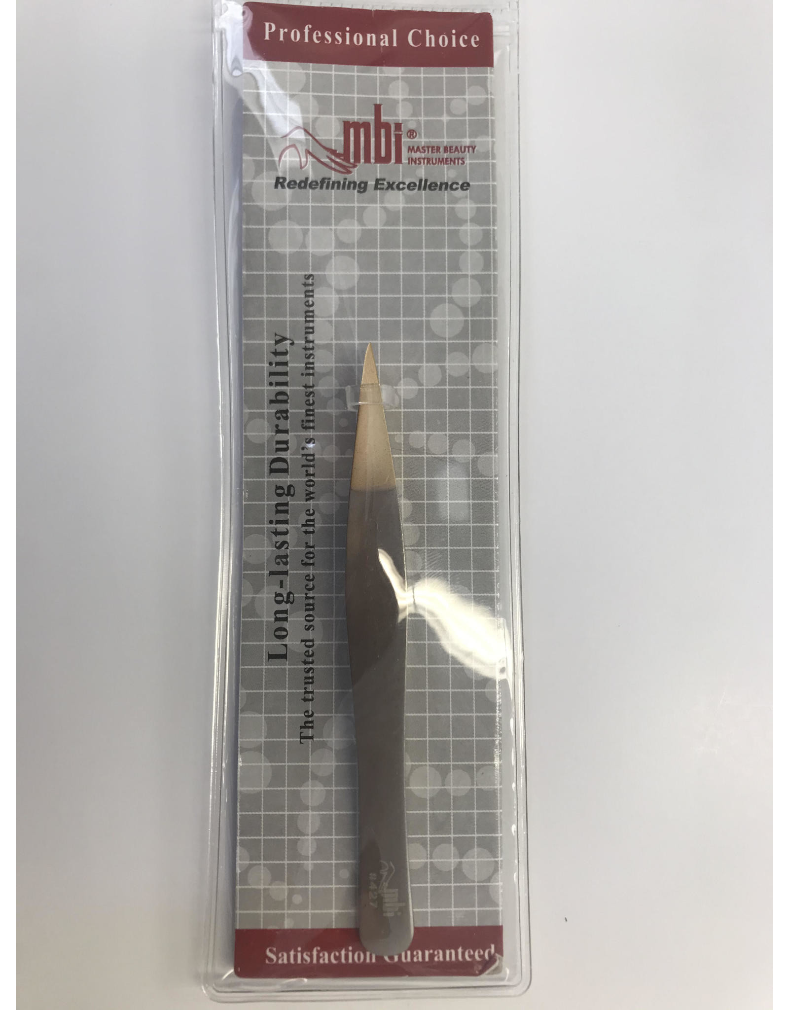 MBI-427 Eyebrow tweezer pointed Gold tip Size 4″