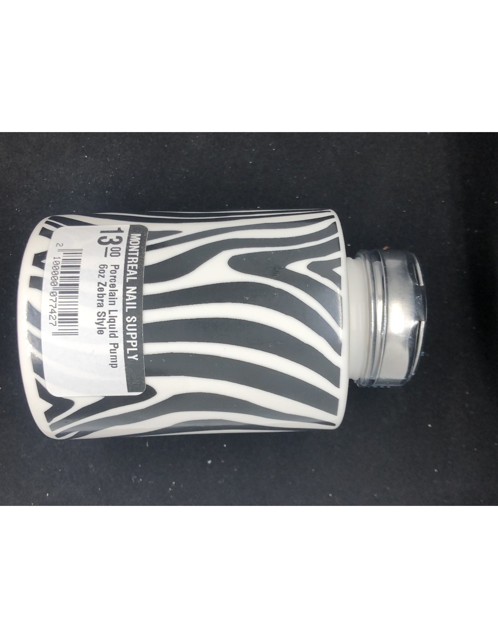 Porcelain Liquid Pump 6oz Zebra Style
