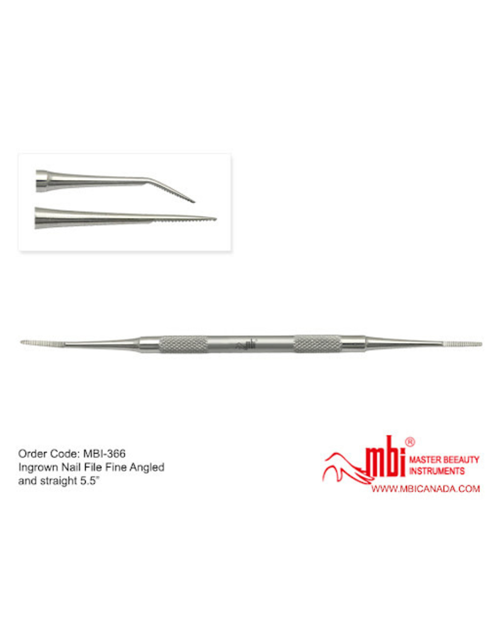 MBI MBI-366 Ingrown Nail File Fine Angled& Straight