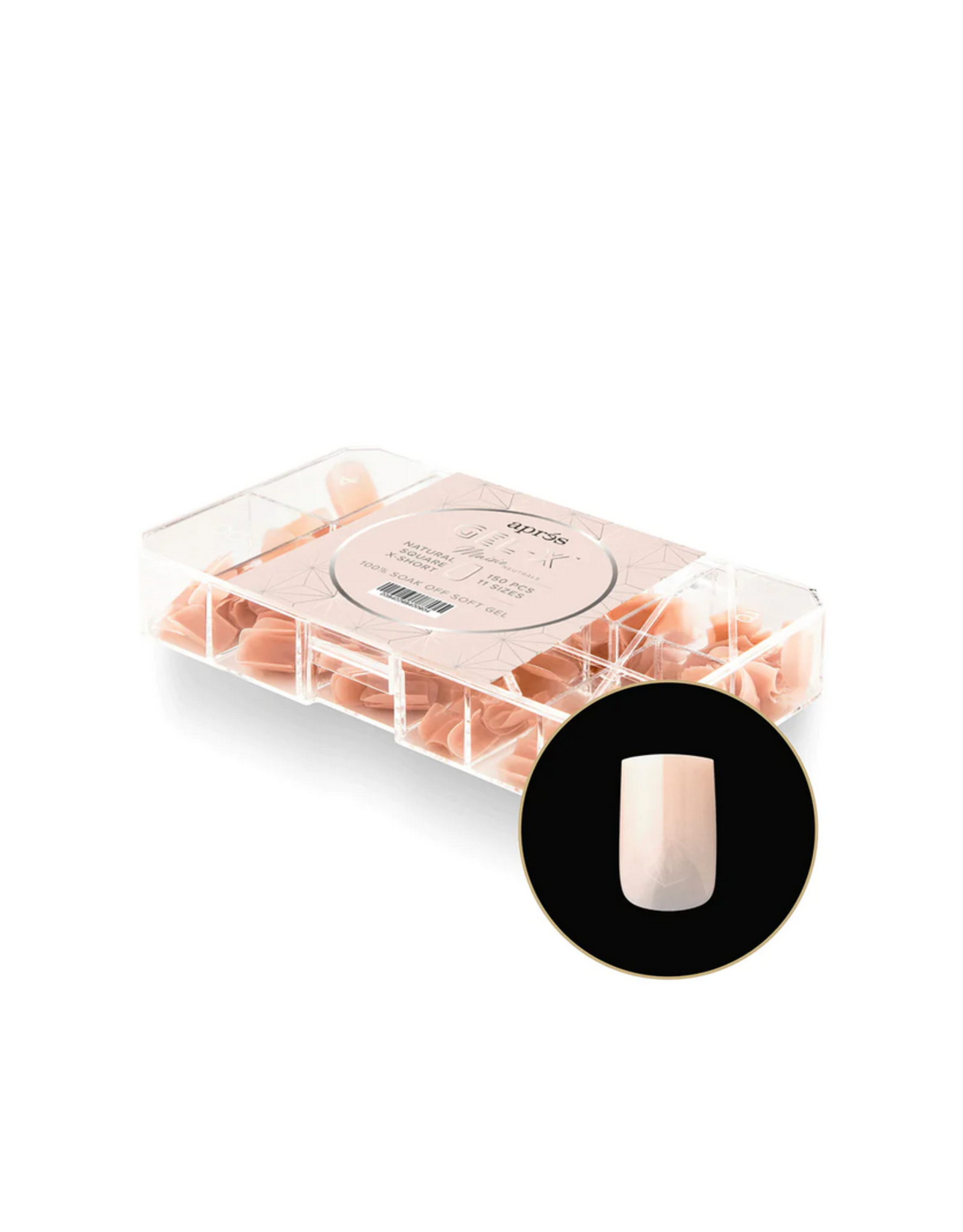 Gel-X Neutrals Maisie Natural Square X-Short Box Tips 150pcs