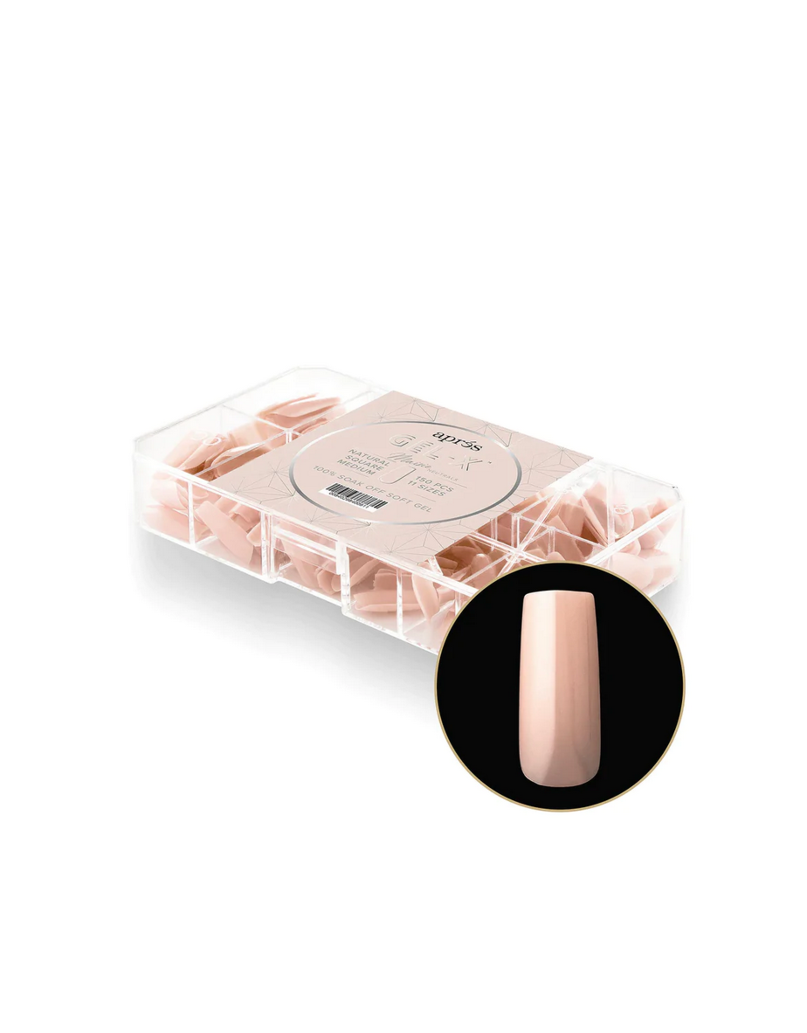APRES Gel-X  Natural Square Medium Maisie 150pcs