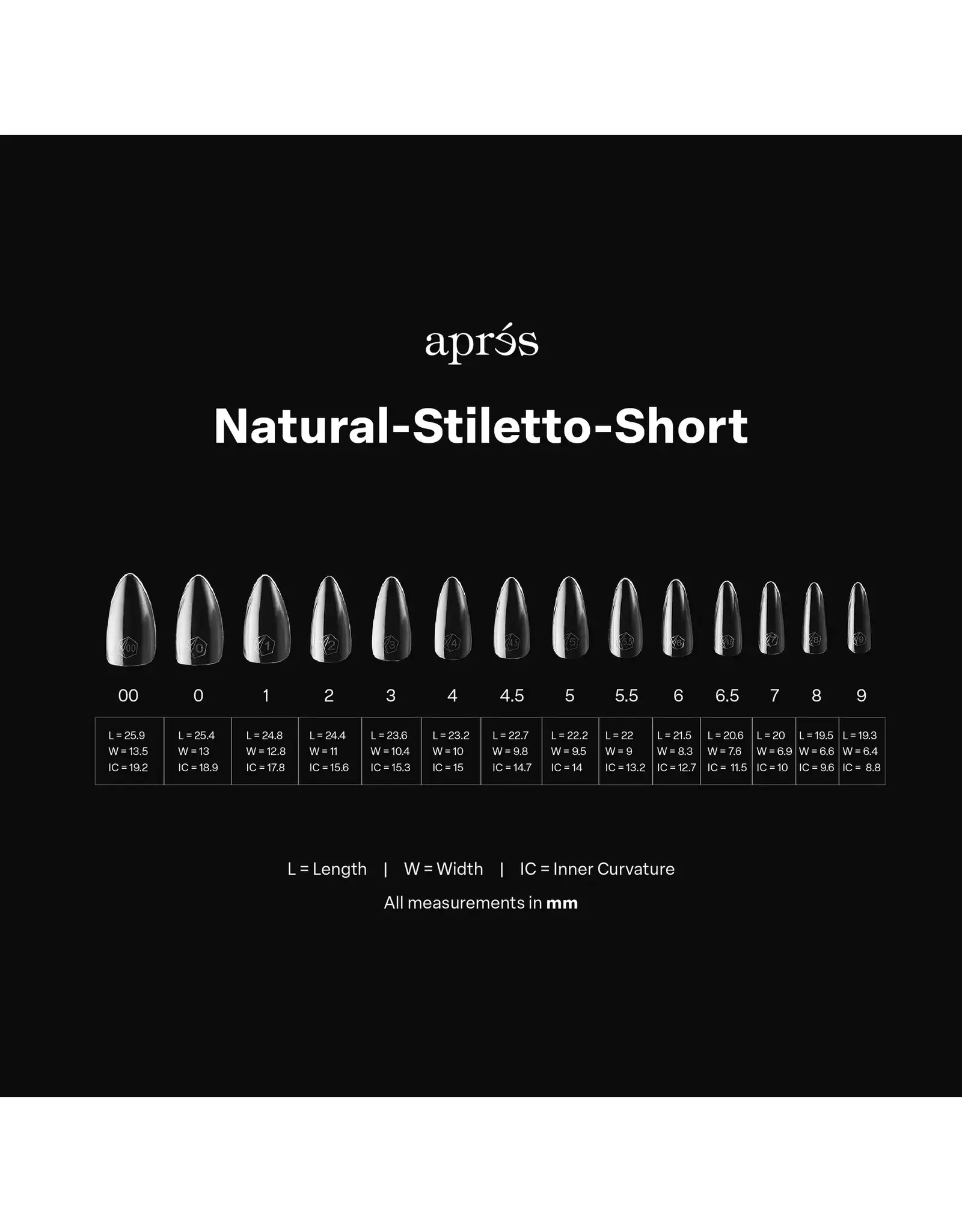 APRÈS  Gel-X Sculpted Stiletto Short Tips PRO - 600pcs