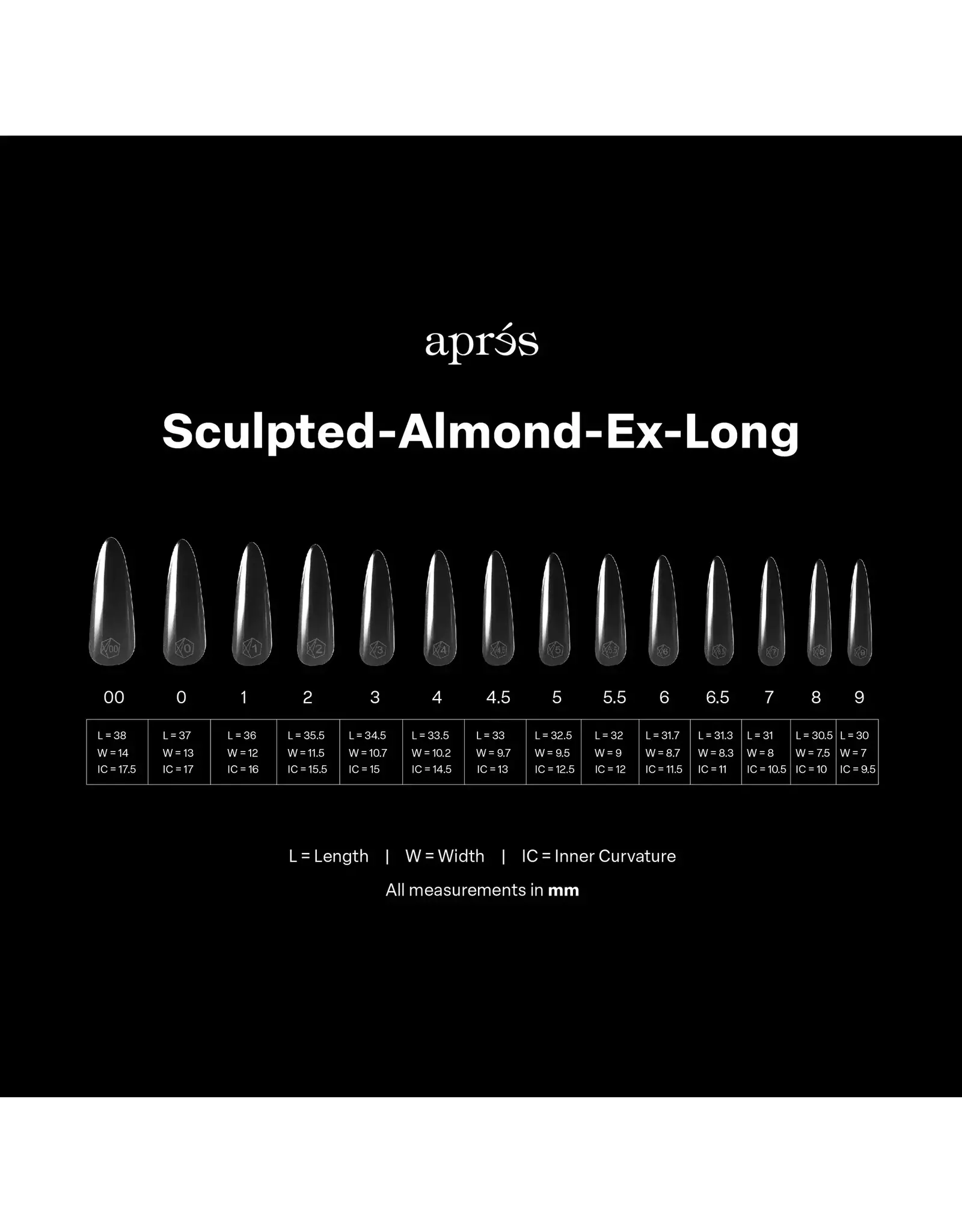 APRÈS  Gel-X Sculpted Almond X-Long Tips 350pcs