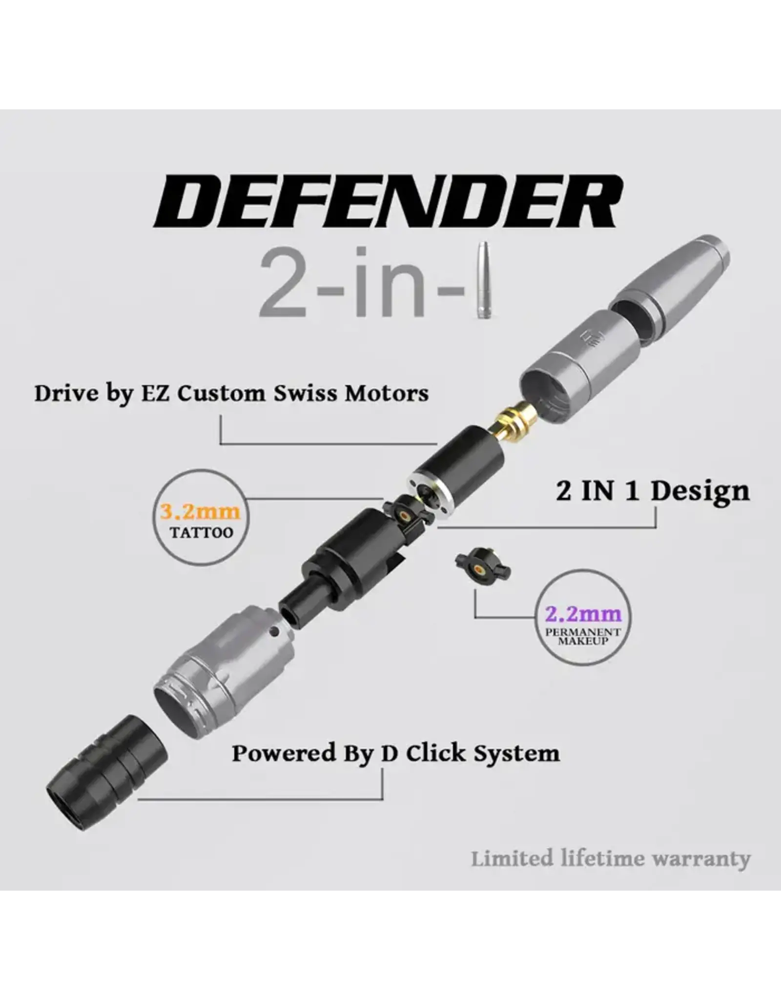EZ Tattoo Defender 2-in-1 Permanent Makeup Pen Machine