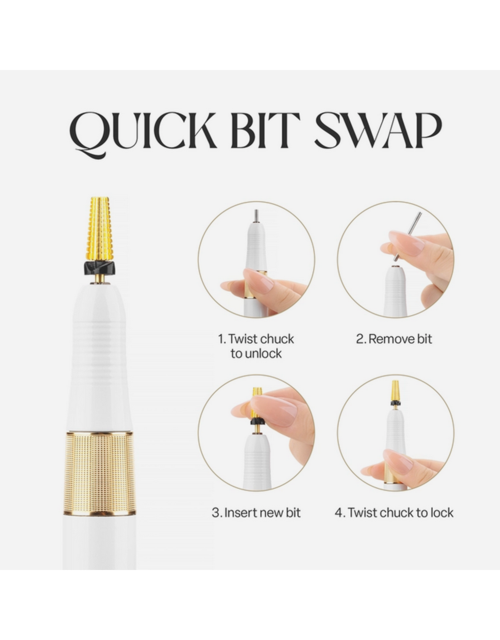 APRÈS E-file Nail Drill - White
