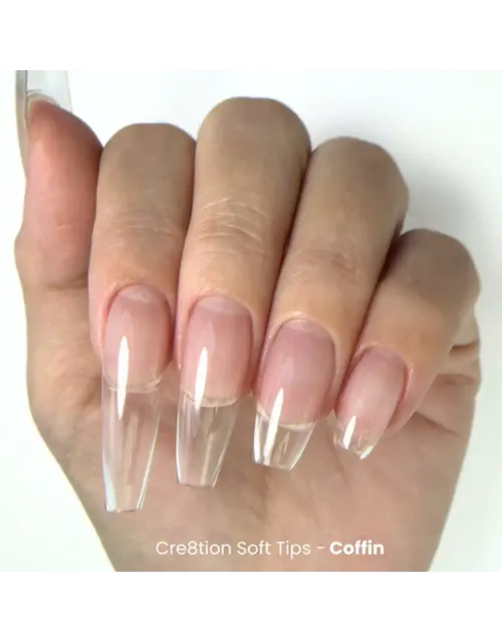 Cre8tion Soft Gel Tip Box - Long Coffin (602 pcs)