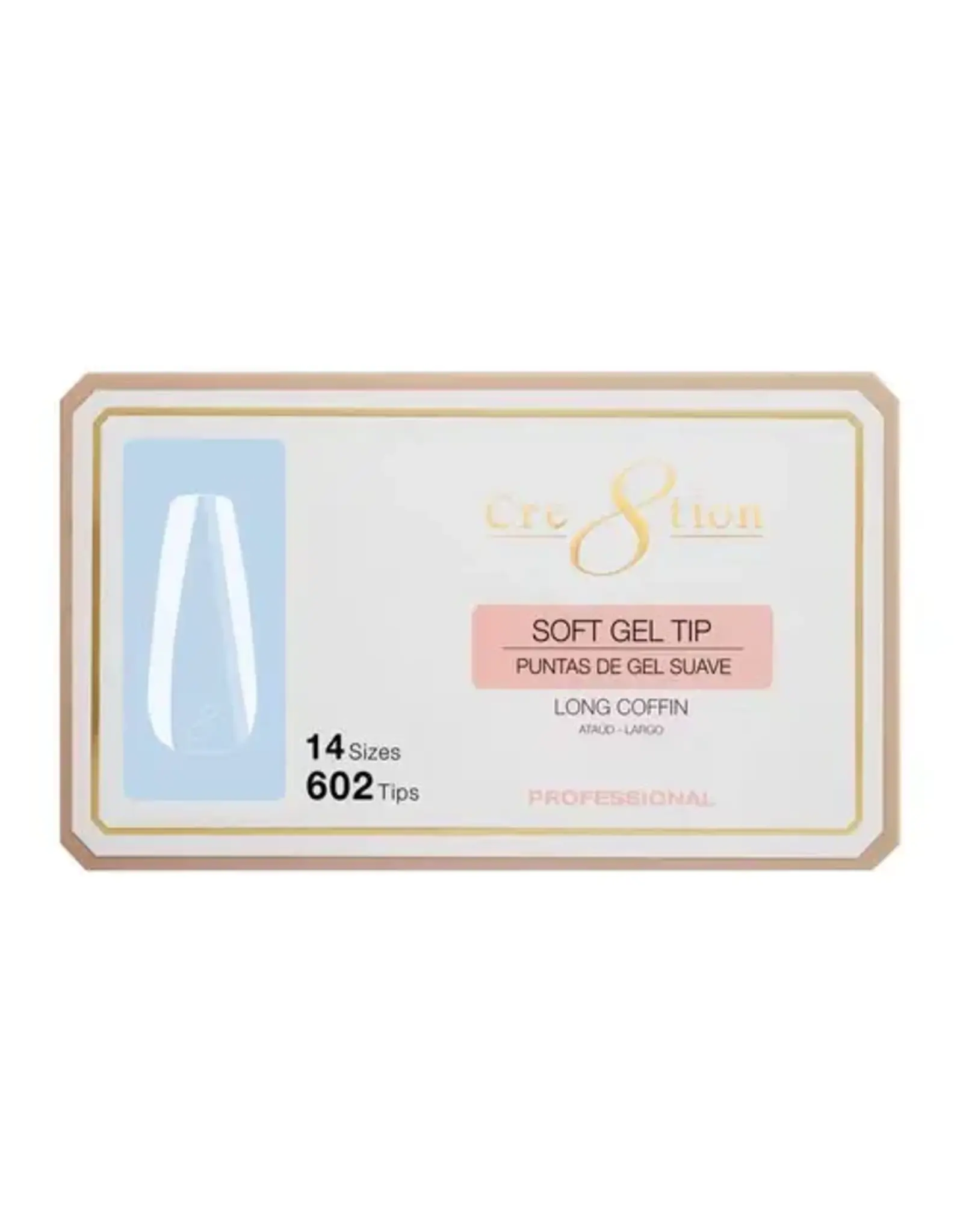 Cre8tion Soft Gel Tip Box - Long Coffin (602 pcs)