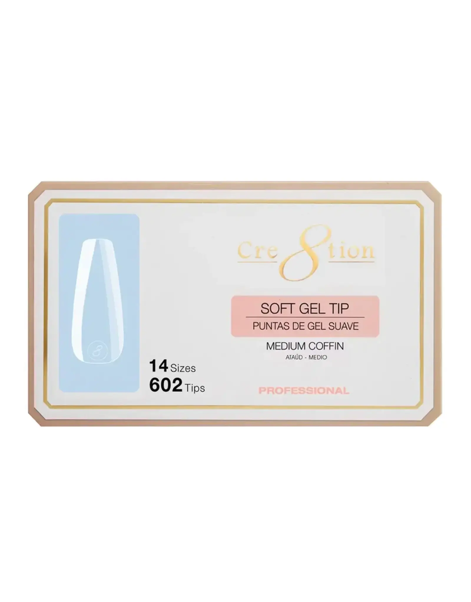 Cre8tion Soft Gel Tip Box - Medium Coffin (602 pcs)