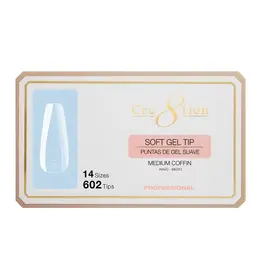 Cre8tion Soft Gel Tip Box - Medium Coffin (602 pcs)