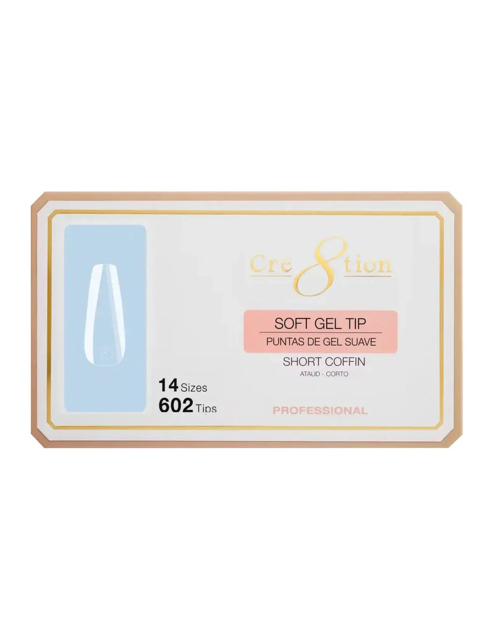 Cre8tion Soft Gel Tip Box - Short Coffin (602 pcs)