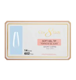 Cre8tion Soft Gel Tip Box - Short Coffin (602 pcs)