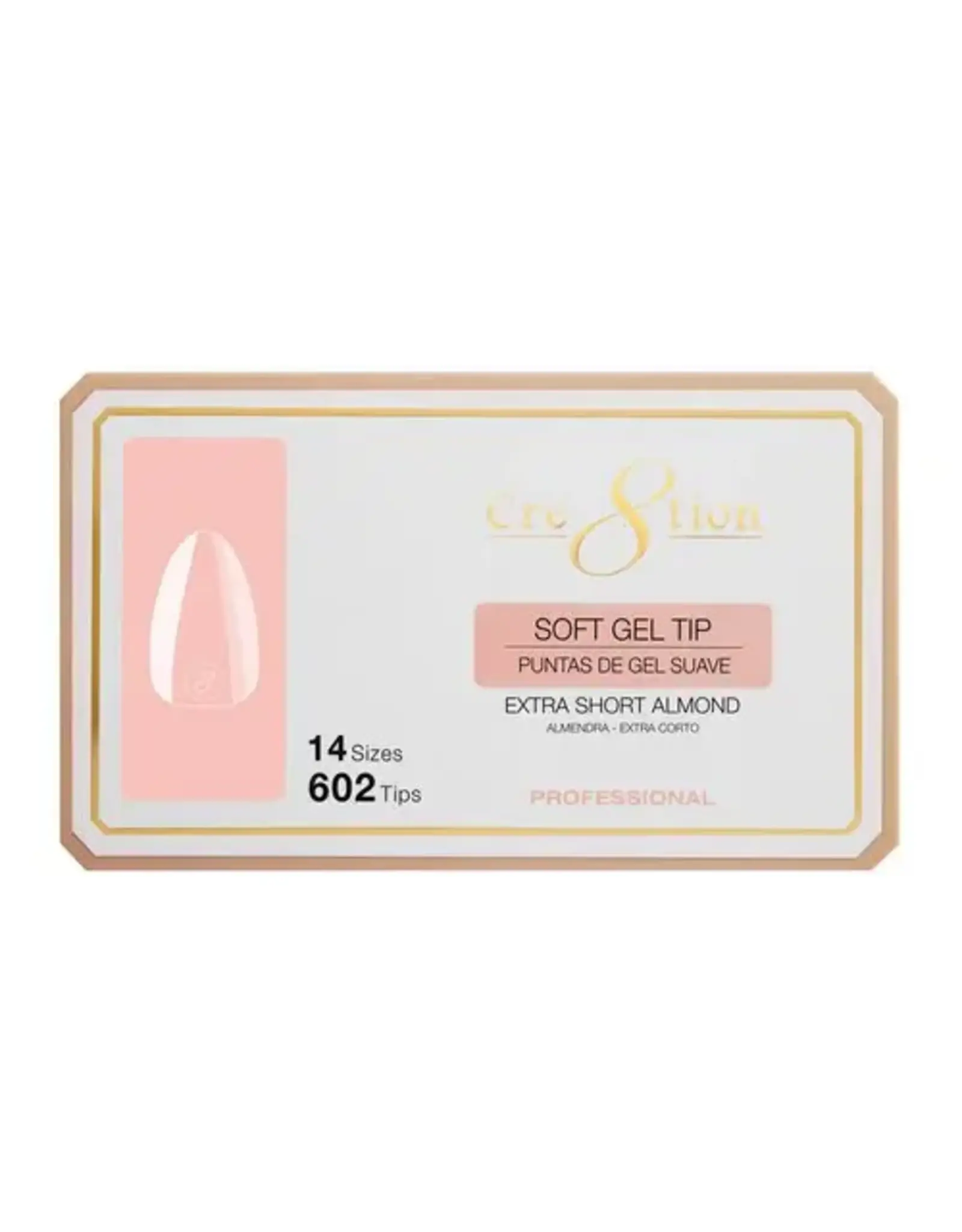 Cre8tion Soft Gel Tip Box - Extra Short Almond (602 pcs)