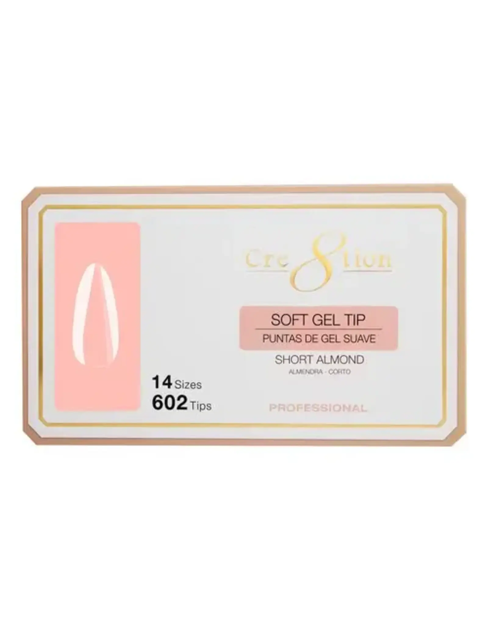 Cre8tion Soft Gel Tip Box - Short Almond (602 pcs)