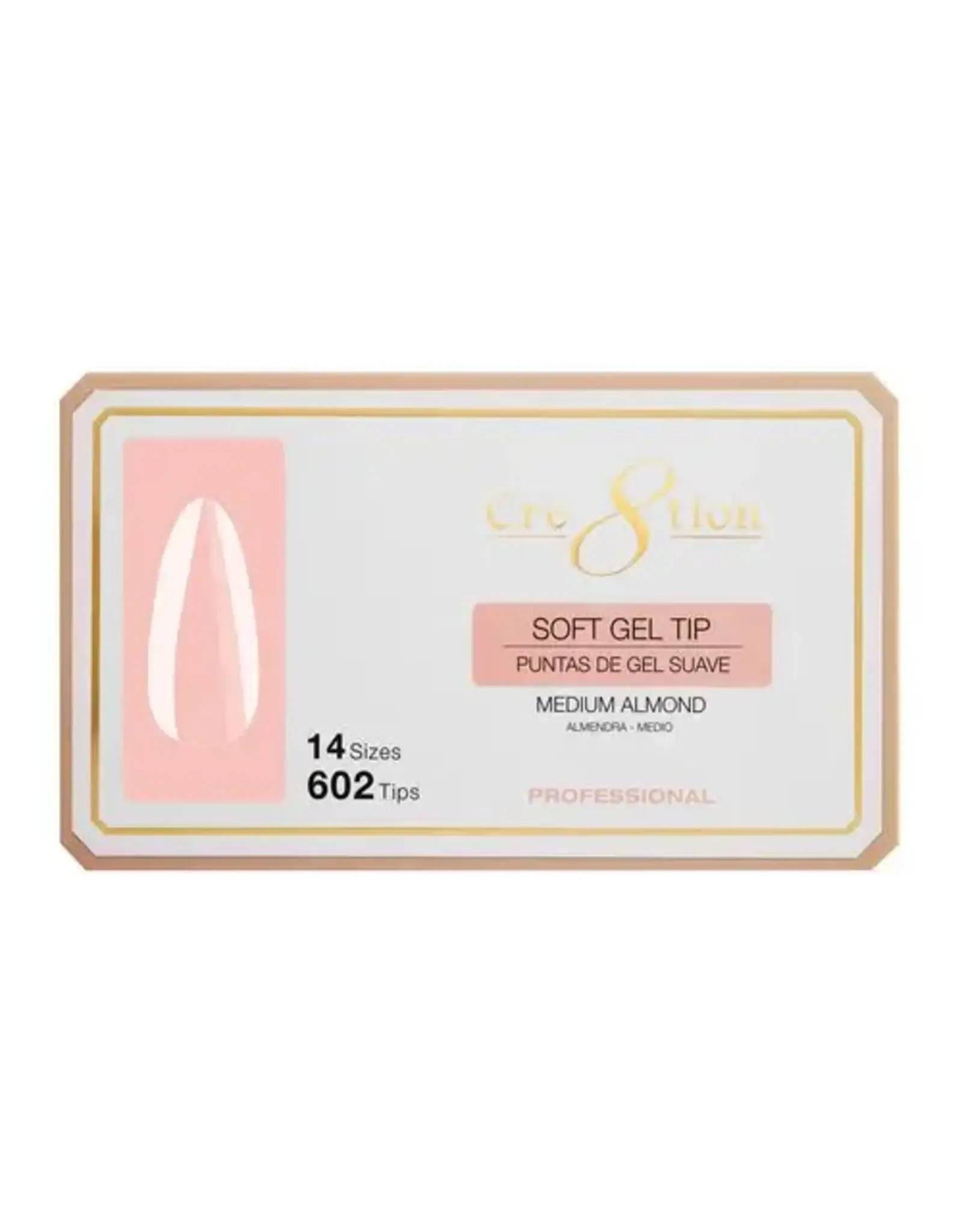 Cre8tion Soft Gel Tip Box - Medium Almond (602 pcs)