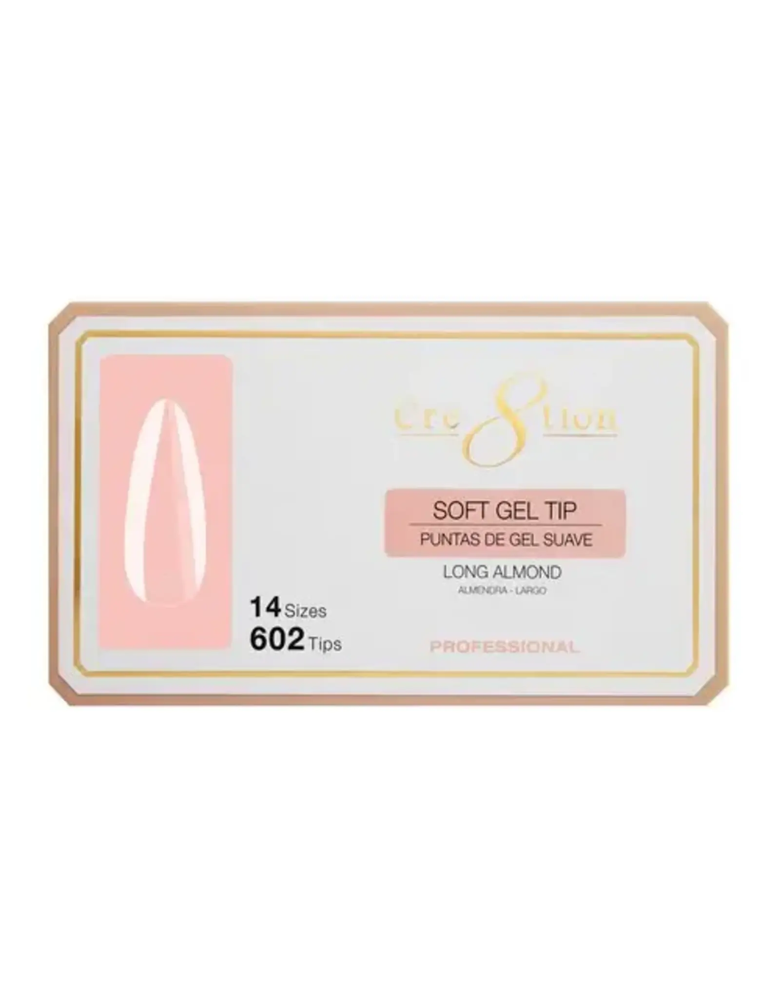 Cre8tion Soft Gel Tip Box - Long Almond (602 pcs)