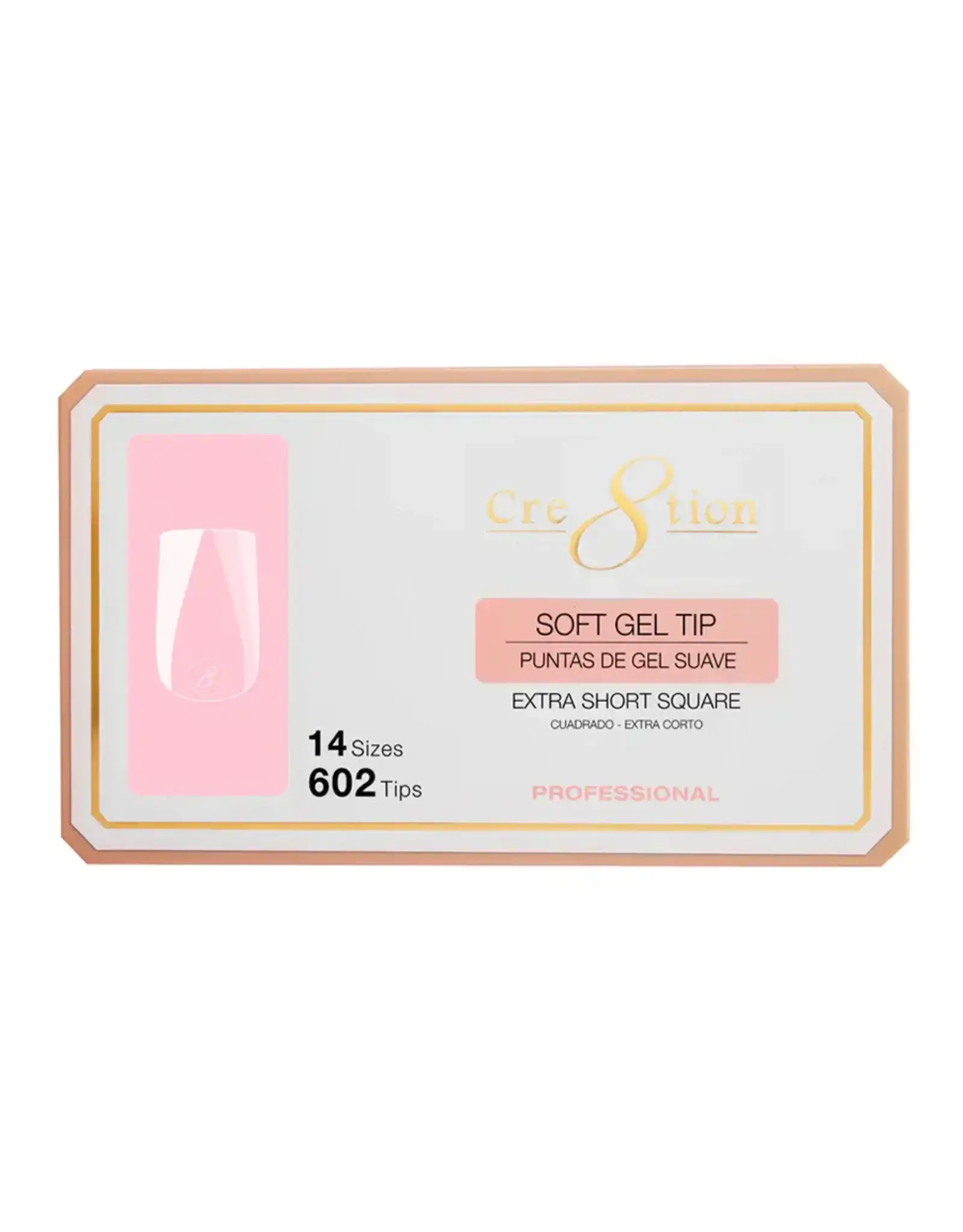Cre8tion Soft Gel Tip Box - Short Square (602 pcs)