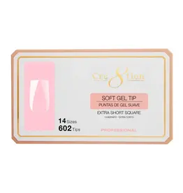Cre8tion Soft Gel Tip Box - Short Square (602 pcs)