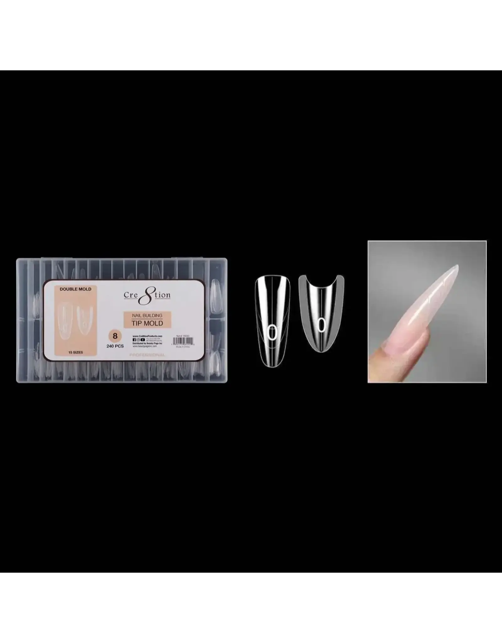 Cre8tion Nail Building Tip Double Mold - 08 (240pcs)