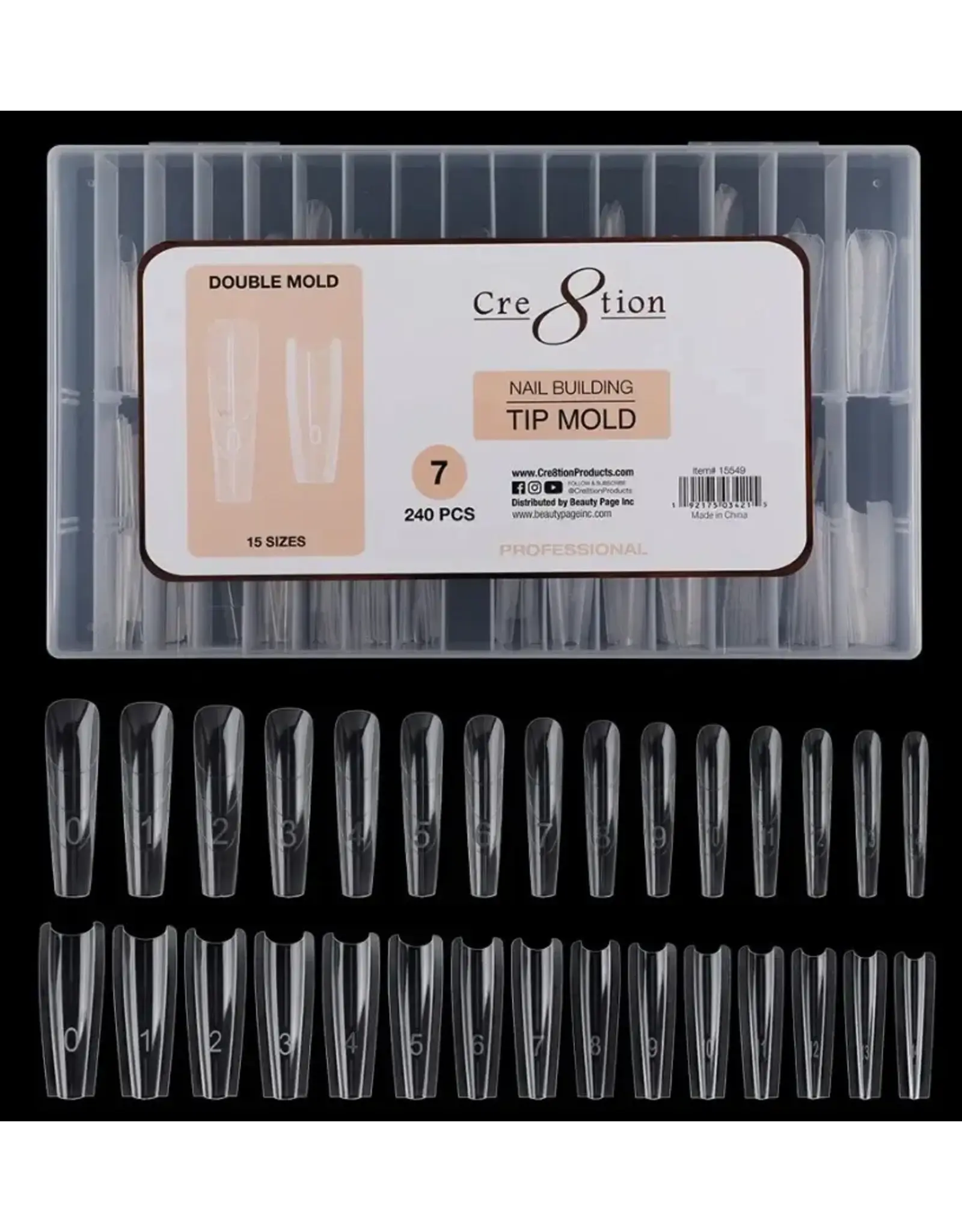Cre8tion Nail Building Tip Double Mold - 07 (240pcs)
