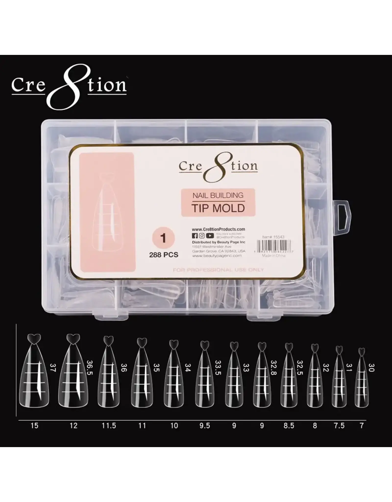 Cre8tion Nail Building Tip Mold - 01 (288 pcs)