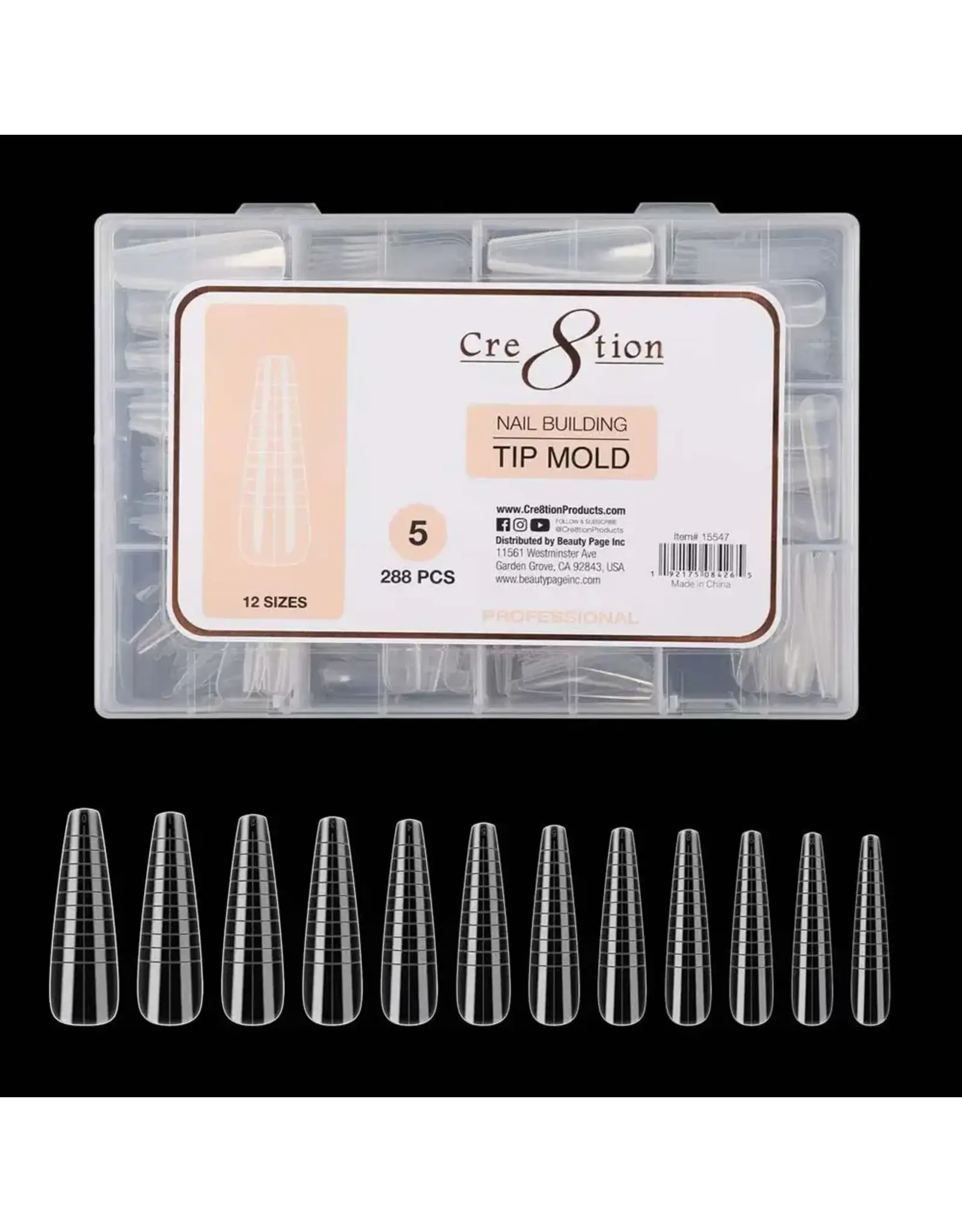 Cre8tion Nail Building Tip Mold - 05 (288 pcs)
