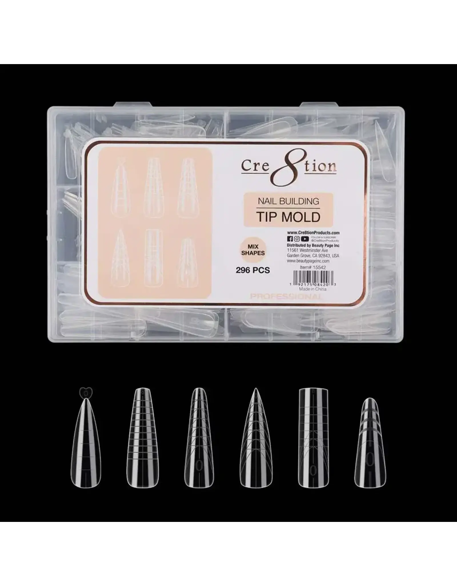 Cre8tion Nail Building Tip Mold - Mix Shape (296 pcs)