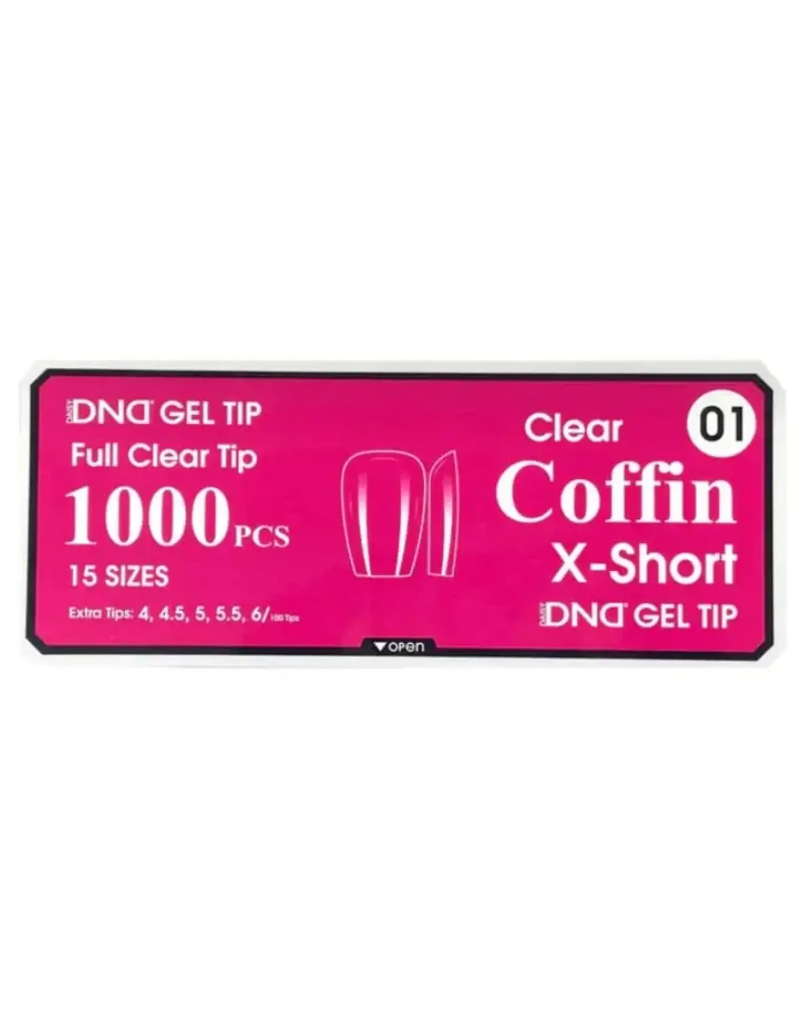 DND Soft Gel Tips - Coffin X-Short #01 (1000 pcs)
