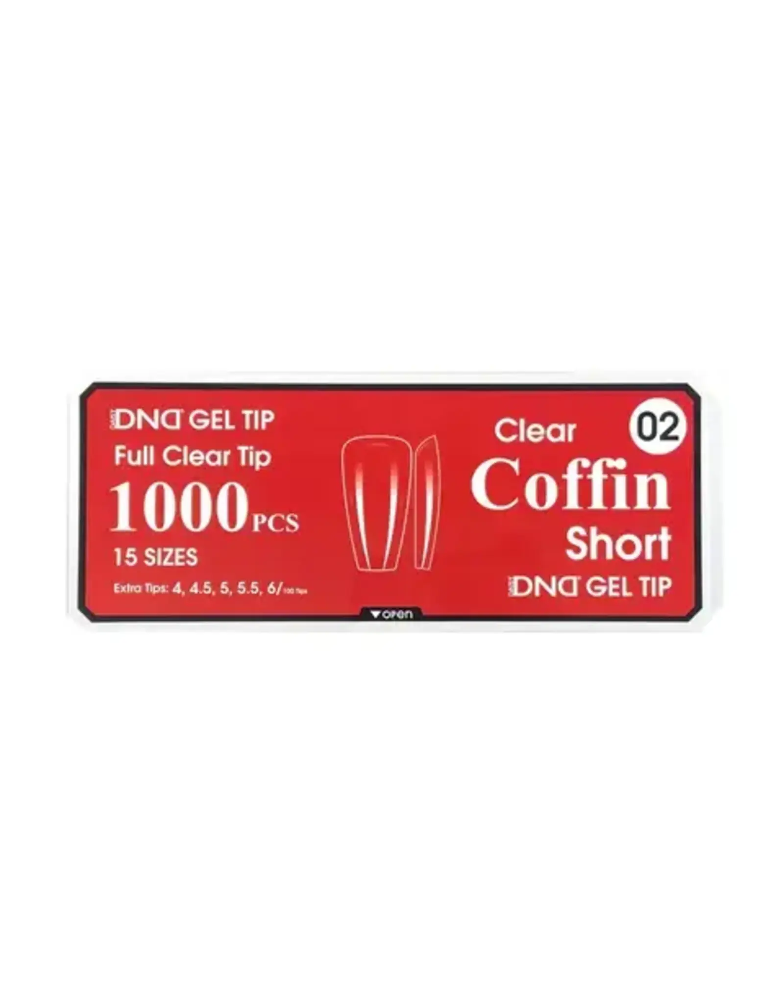 DND Soft Gel Tips - Coffin Short #02 (1000 pcs)