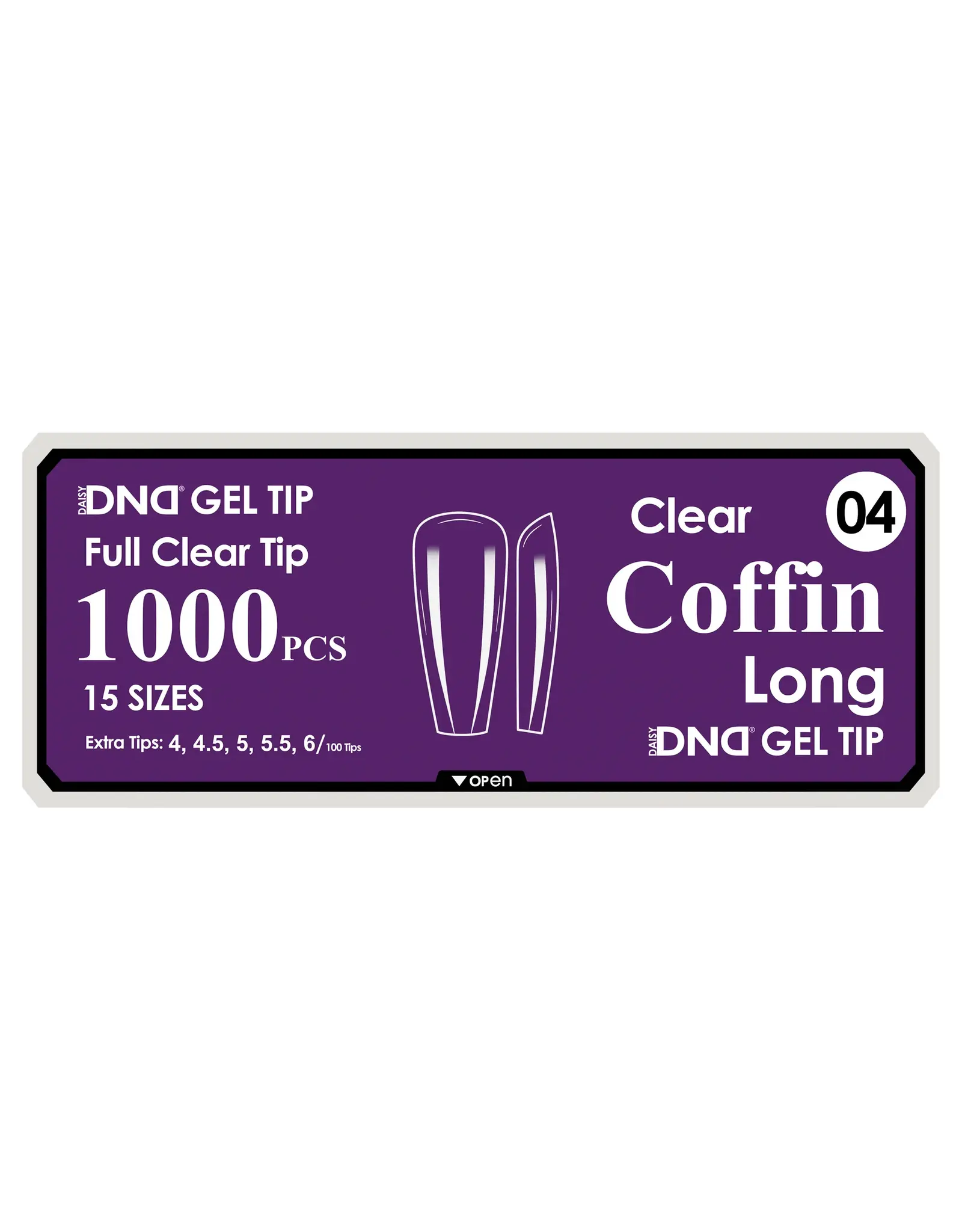 DND Soft Gel Tips - Coffin Long #04 (1000 pcs)