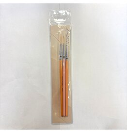 MNS Liner Brushes (3pcs) - Orange & Pink (7mm, 15mm, 22mm)