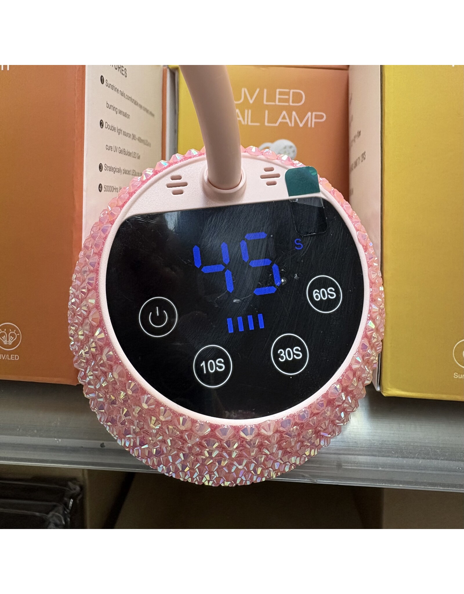 UV/LED Flash Cure Nail Lamp - White Rhinestones