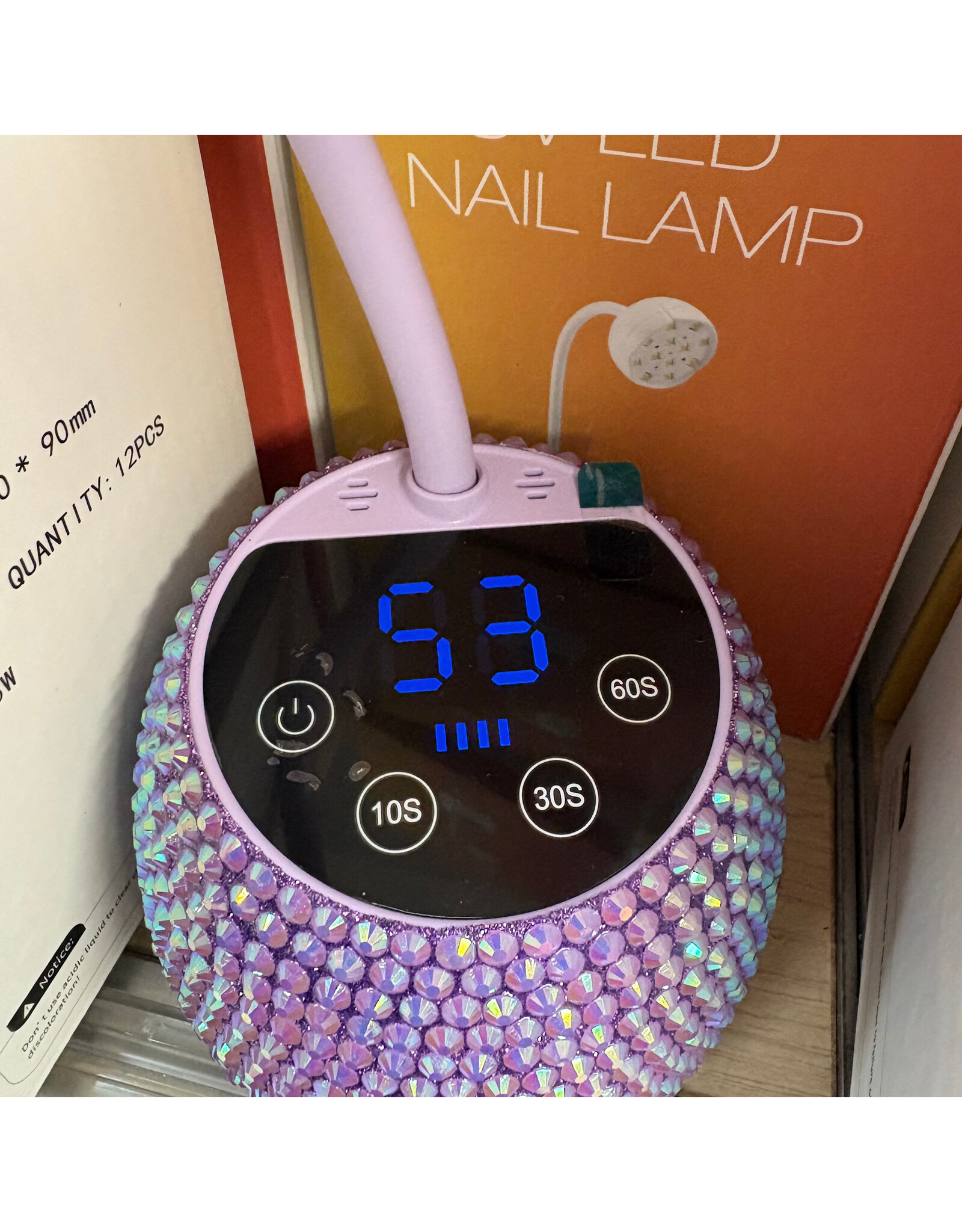 UV/LED Flash Cure Nail Lamp - Purple Rhinestones