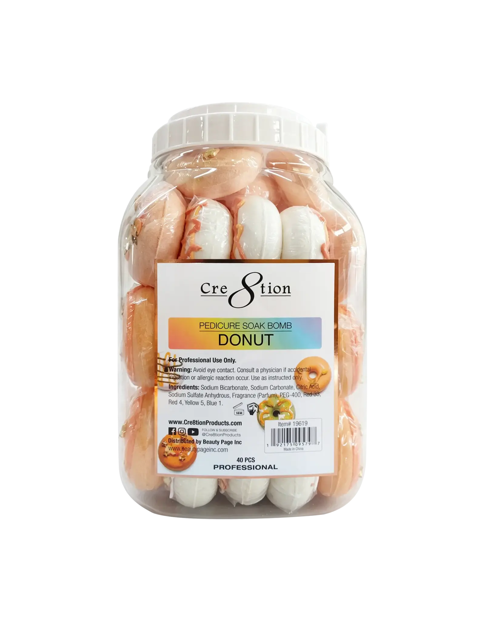 Cre8tion Pedicure Soak Bomb 60g (40 pcs) - Donut (Fall Edition)
