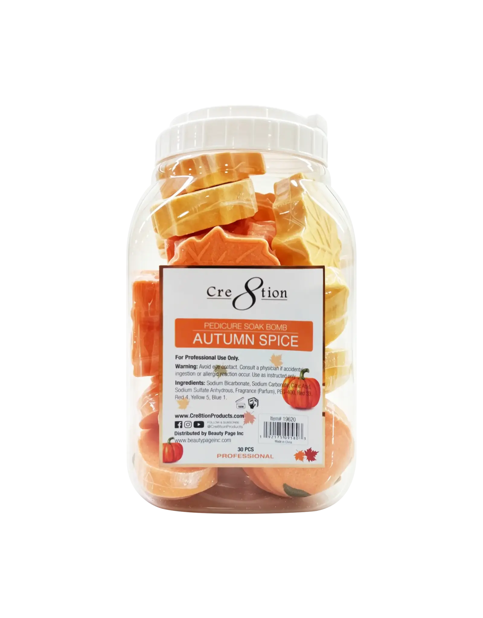 Cre8tion Pedicure Soak Bomb 85g (30 pcs) - Autumn Spice