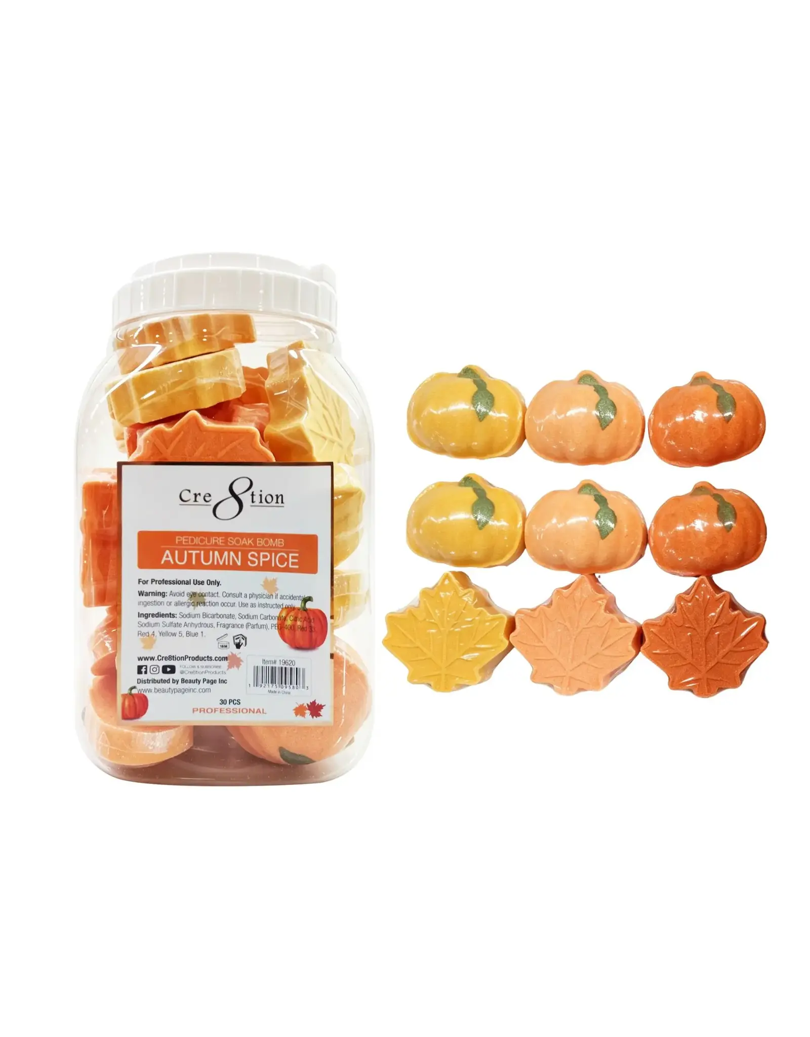 Cre8tion Pedicure Soak Bomb 85g (30 pcs) - Autumn Spice