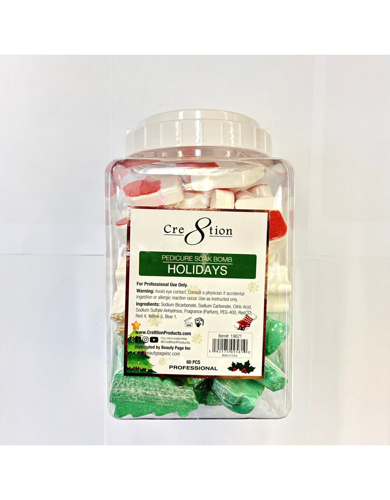 Cre8tion Pedicure Soak Bomb (60pcs) - Christmas Holidays