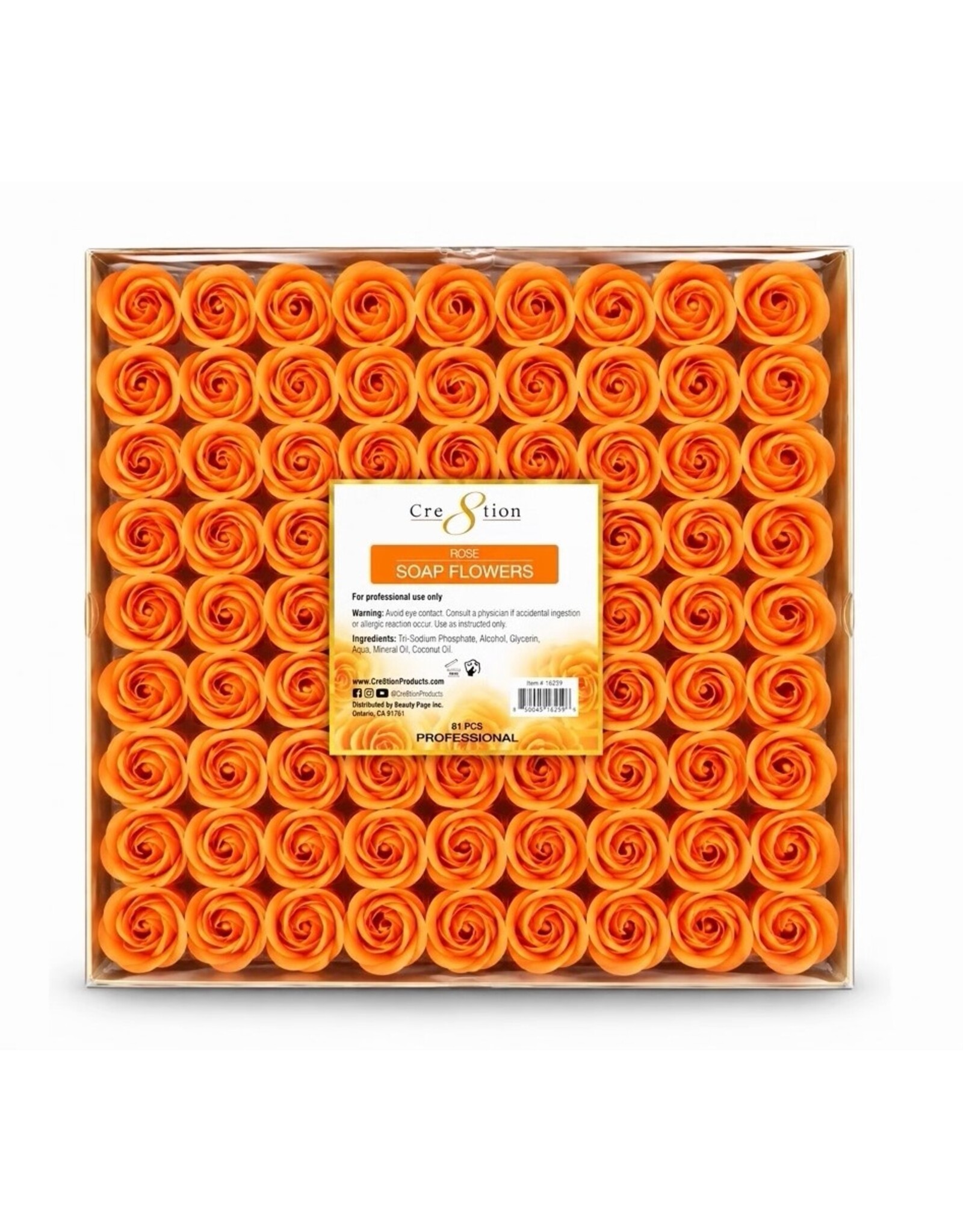 Cre8tion Rose Soap Flowers (81 pcs) - Orange