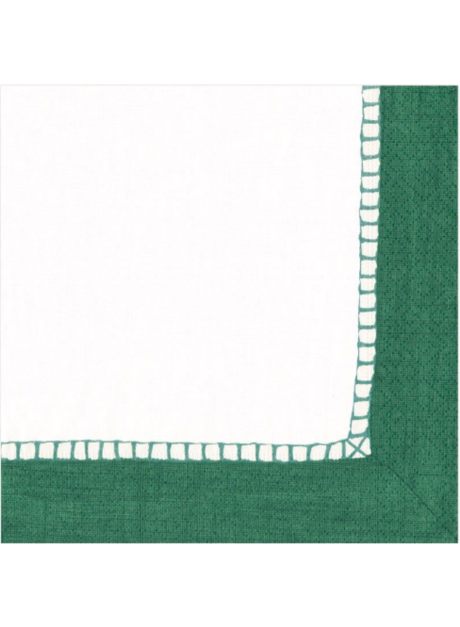 Luncheon Napkin - Linen Border Emerald