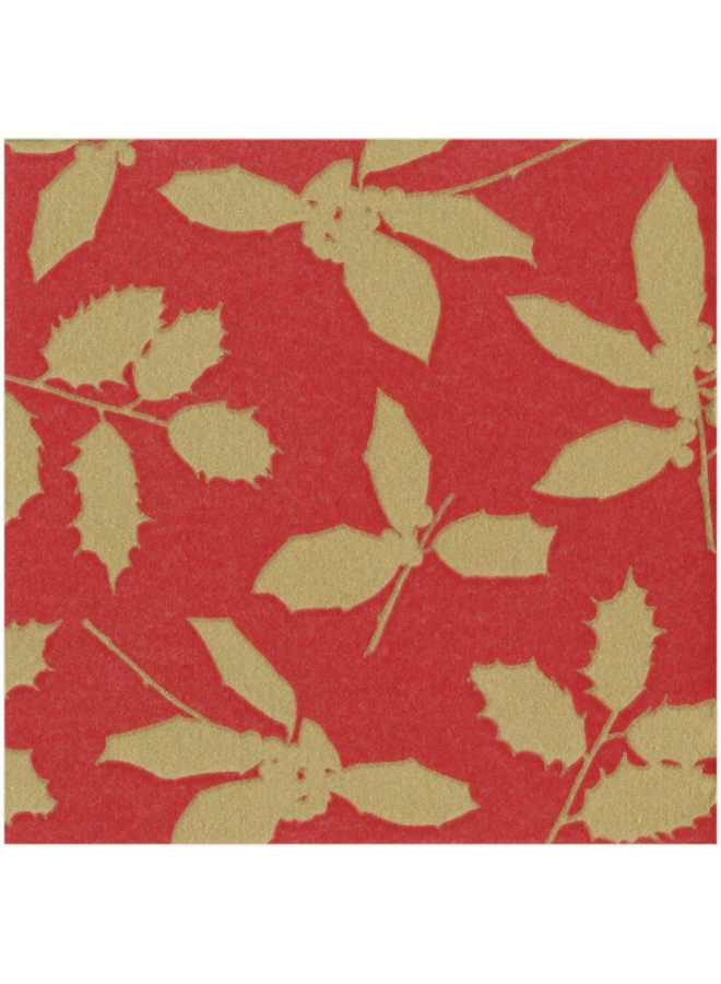 Luncheon napkin - Holly silhouette red