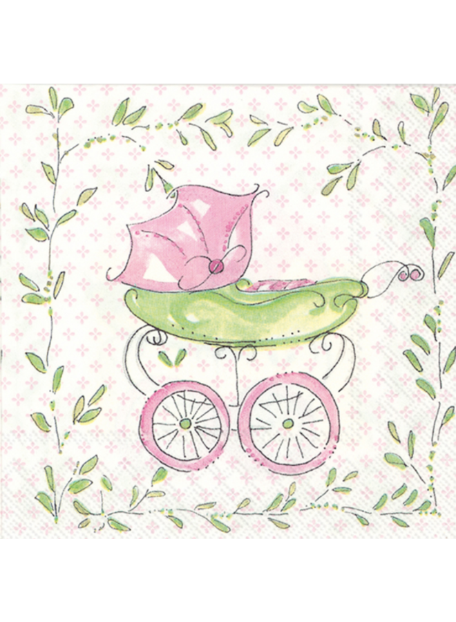 Cocktail napkin pink buggy