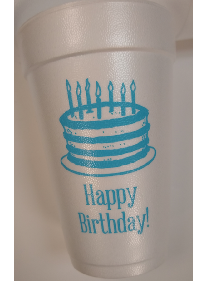 Foam Cups - Happy Birthday